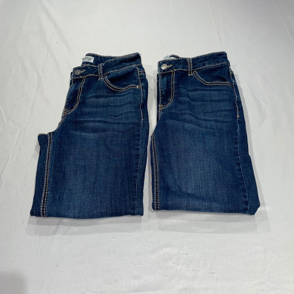 m jeans by Maurices Womens Size 2 Mid Rise Slim‎ Straight Ankle Dark Wash Denim